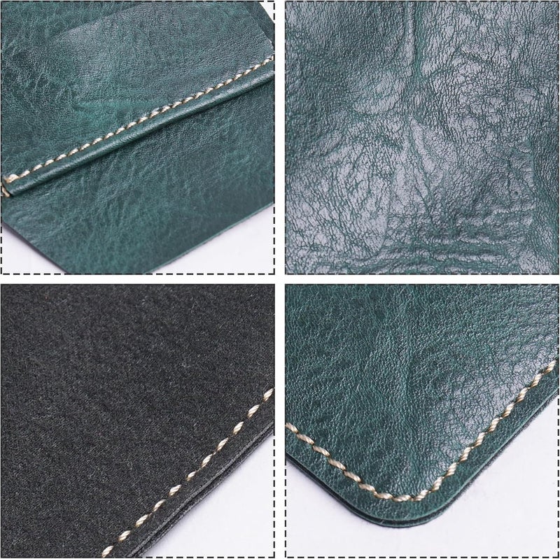 Haecsfl 2 Pieces PU Leather Pocket Protector,Pen Pouch Holder Organizer for Shirts, Lab Coats, Pants - Multi-Purpose - Holds Pens, Pointers, Pencils, and Notes(2-Dark Green) - Image 5